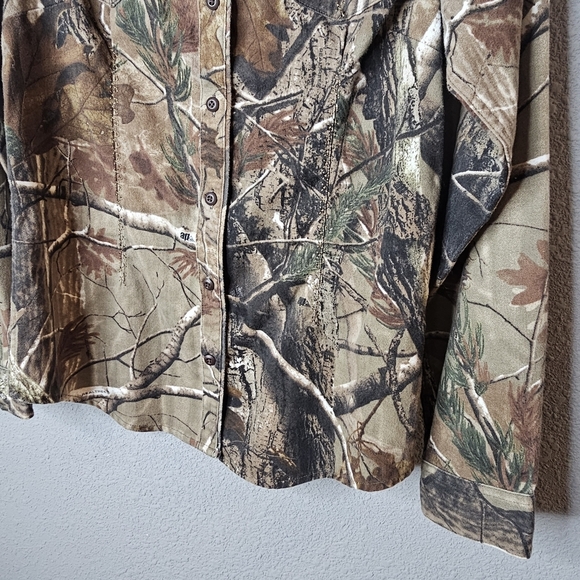 CABELA'S Embroidered Western Realtree Camo Hunting Shirt Silent Weave Womens‎ S - Picture 3 of 11